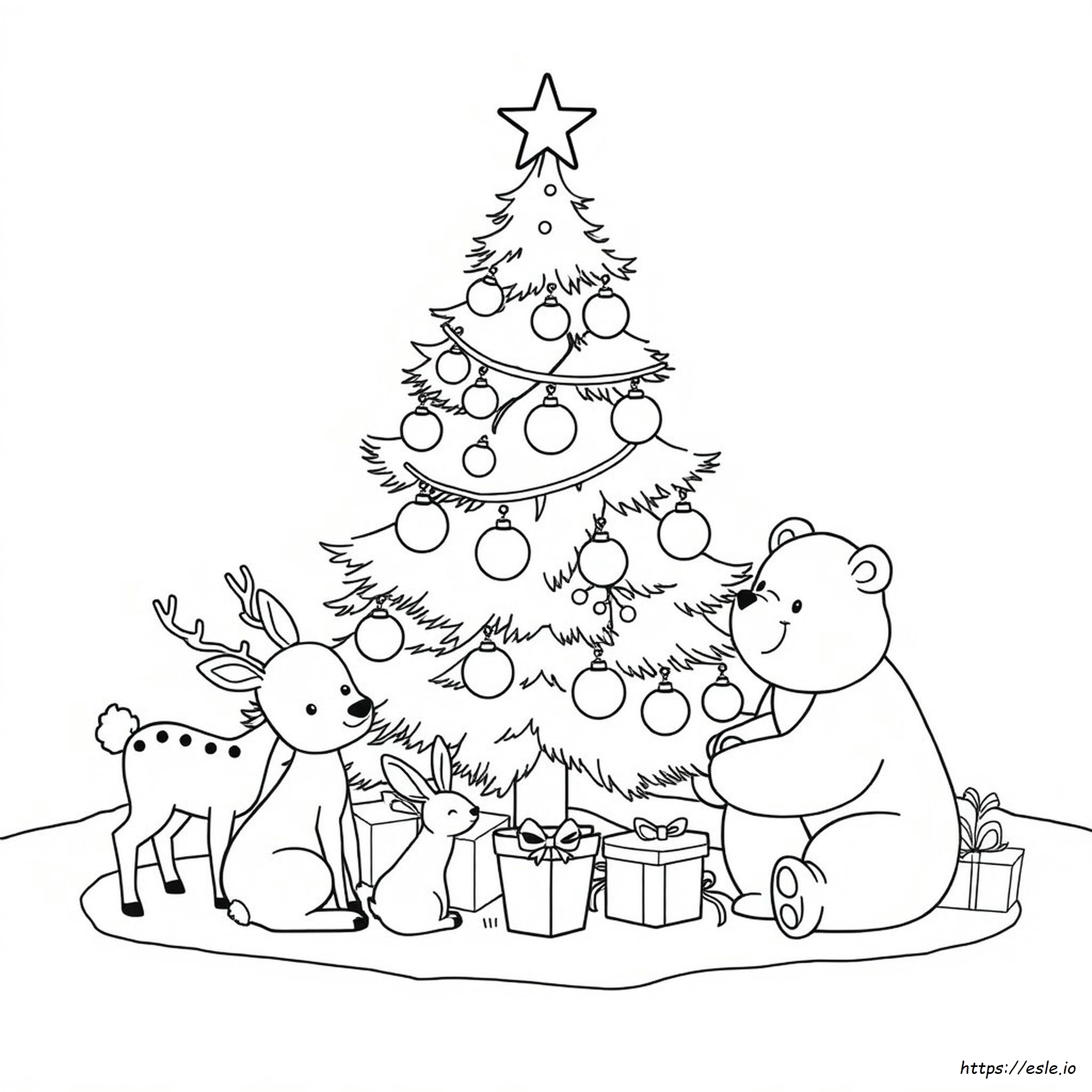 Páginas Para Colorear De Navidad Con Animales