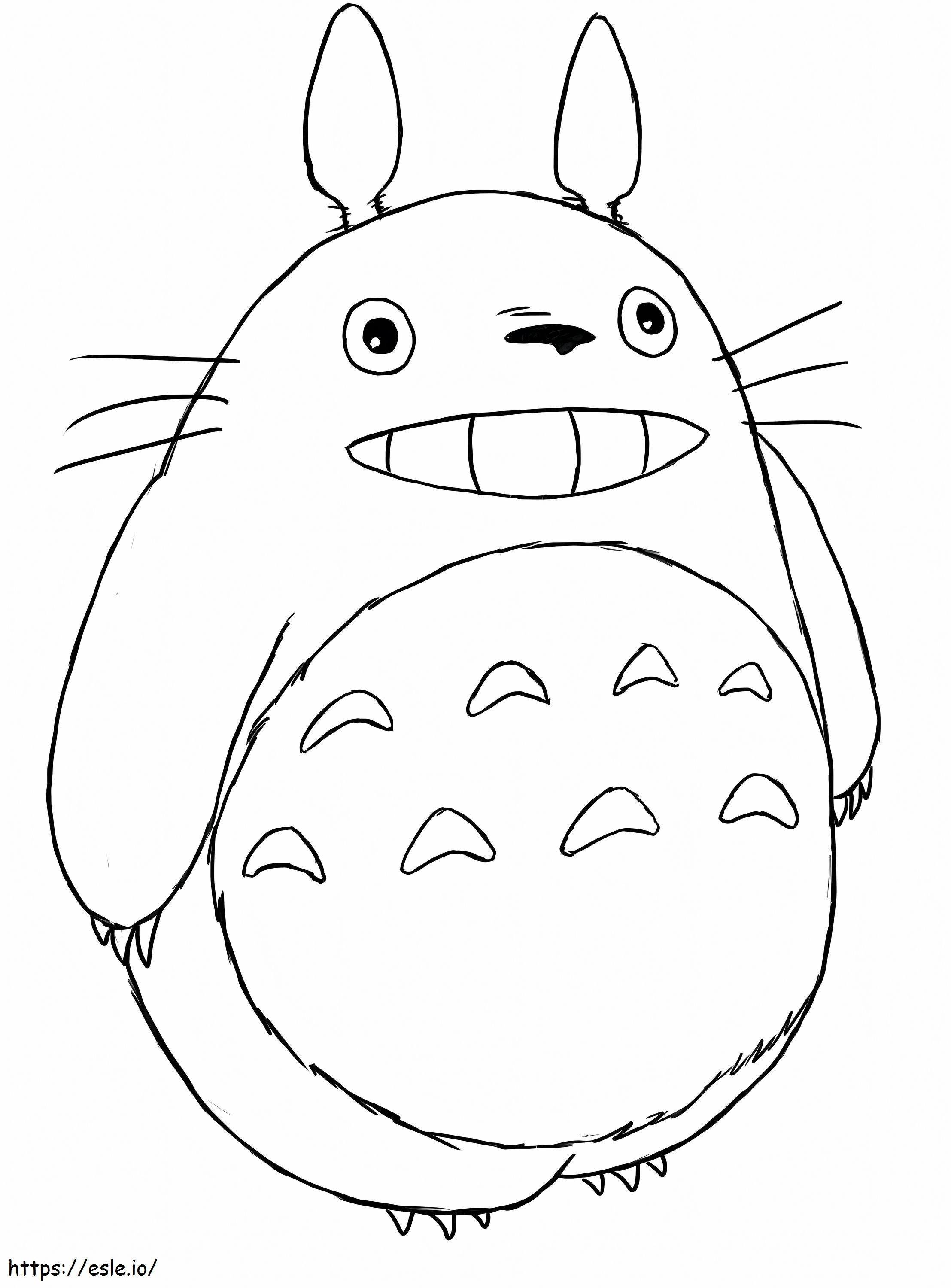 Totoro hymyilee värityskuva