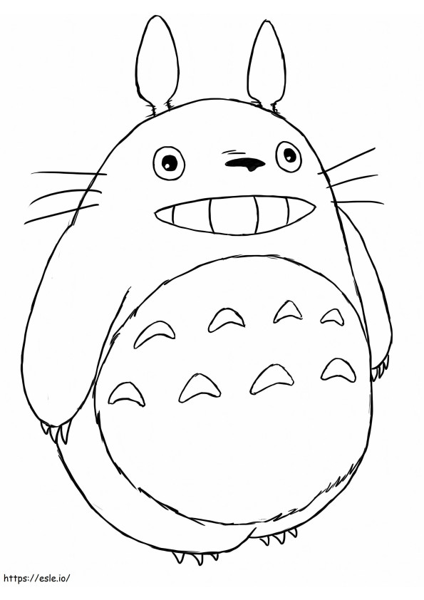 Totoro lacht kleurplaat