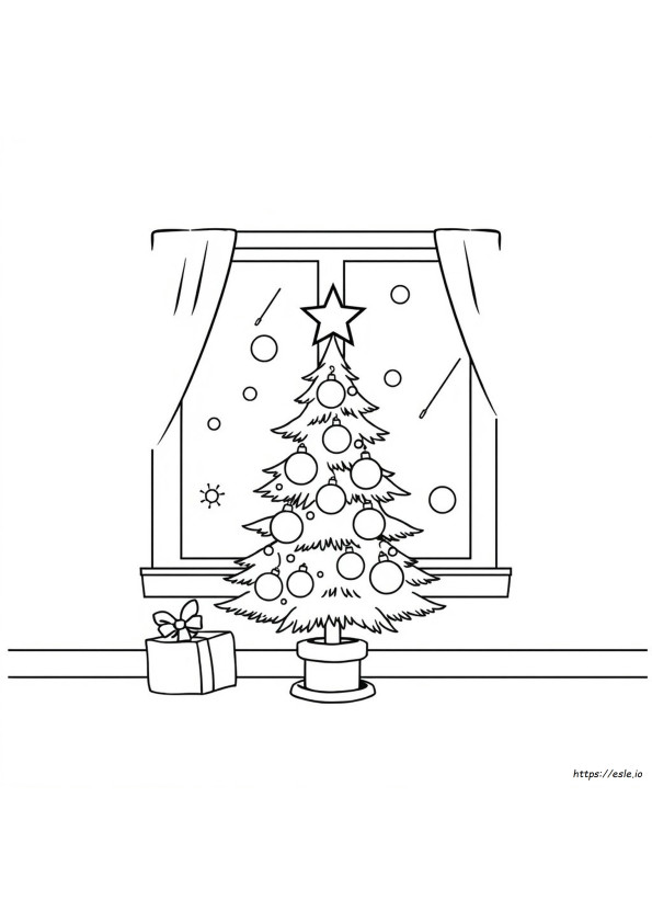 Gambar Mewarnai Pohon Natal Mini