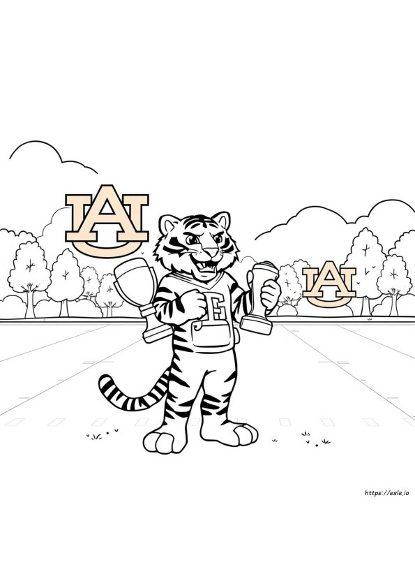 Gambar Mewarnai Macan Auburn