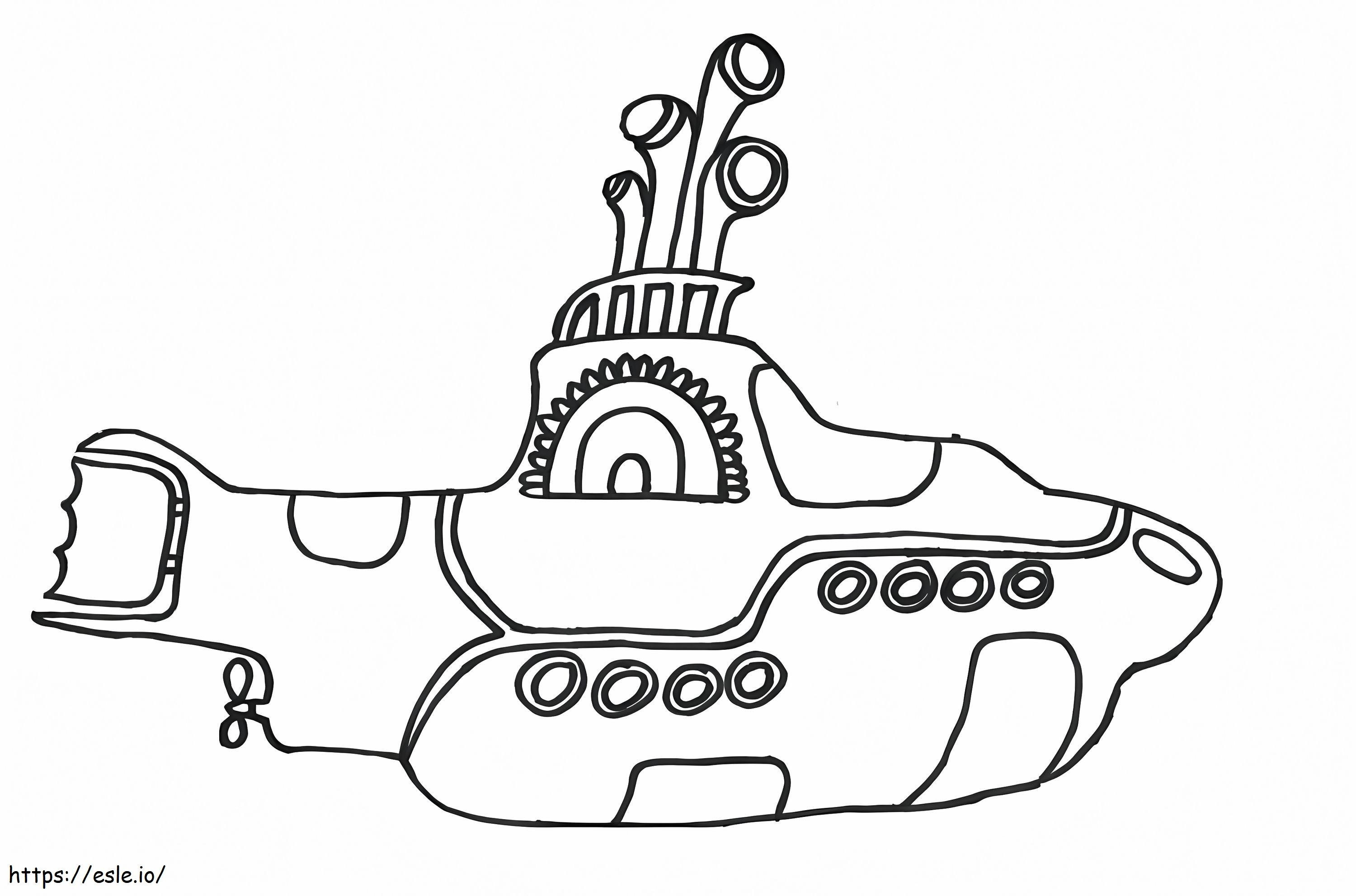 Submarino de dibujos animados para colorear