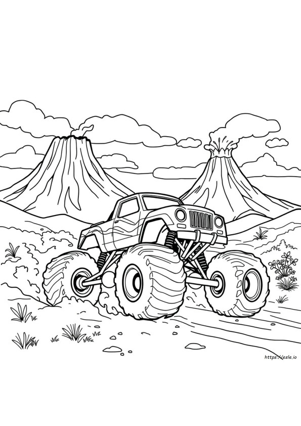 Gambar Mewarnai Truk Monster