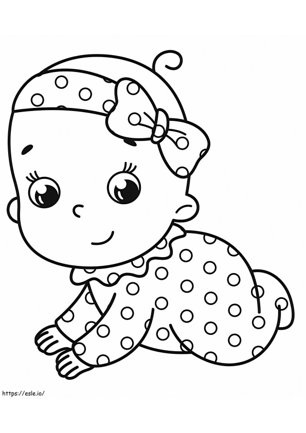 Baby Girl Is Happy coloring page
