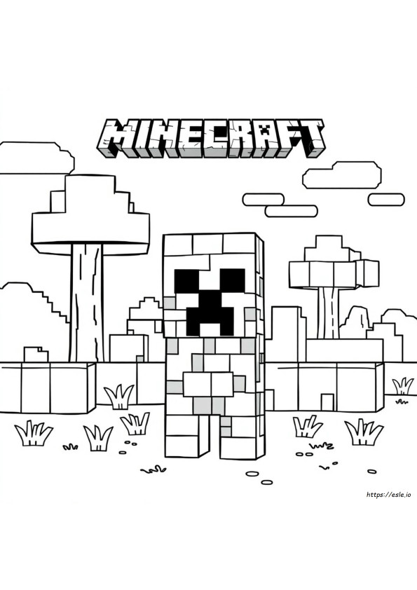 Halaman Mewarnai Minecraft Creeper