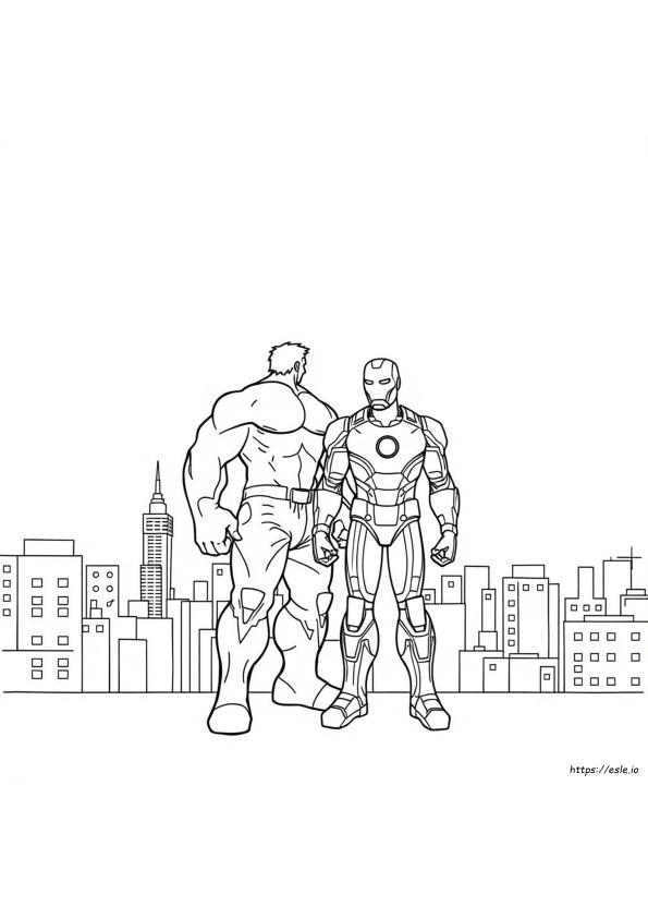 Hulk E Iron Man Da Colorare
