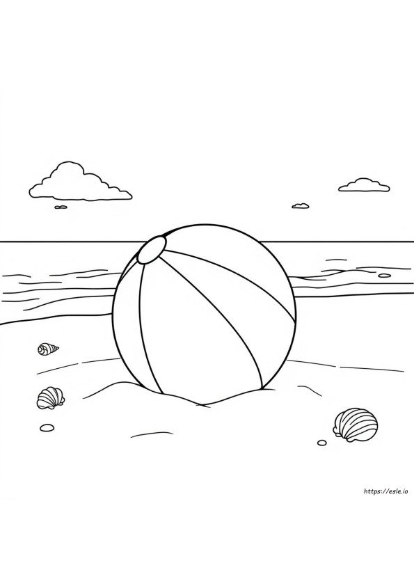 Coloriage Ballon De Plage