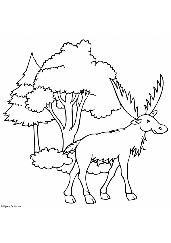 Funny Moose coloring page