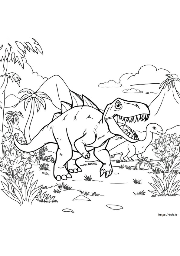 Sharptooth Land Before Time Gambar Mewarnai