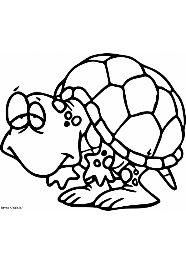 Komik Yaşlı Kaplumbağa boyama