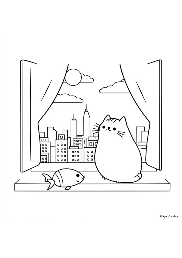 Pusheen Gambar Mewarnai