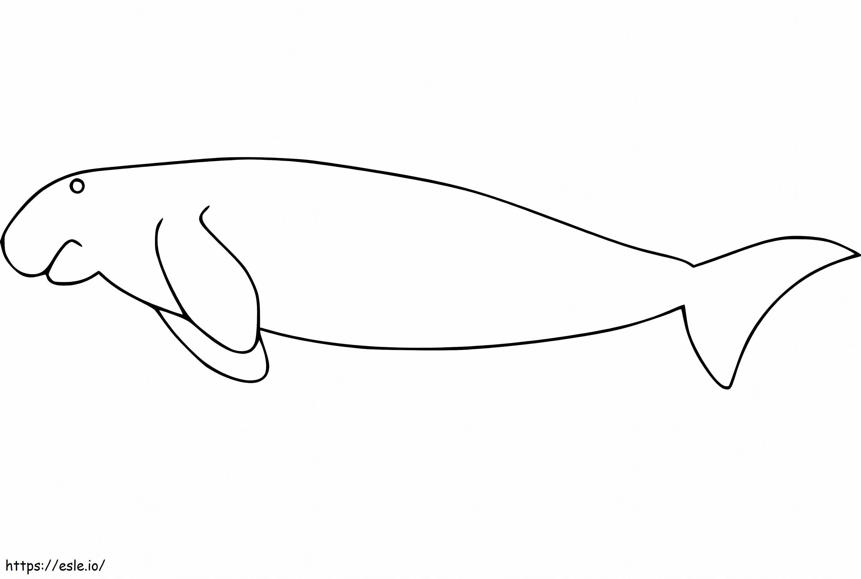 Gemakkelijke Dugong kleurplaat kleurplaat