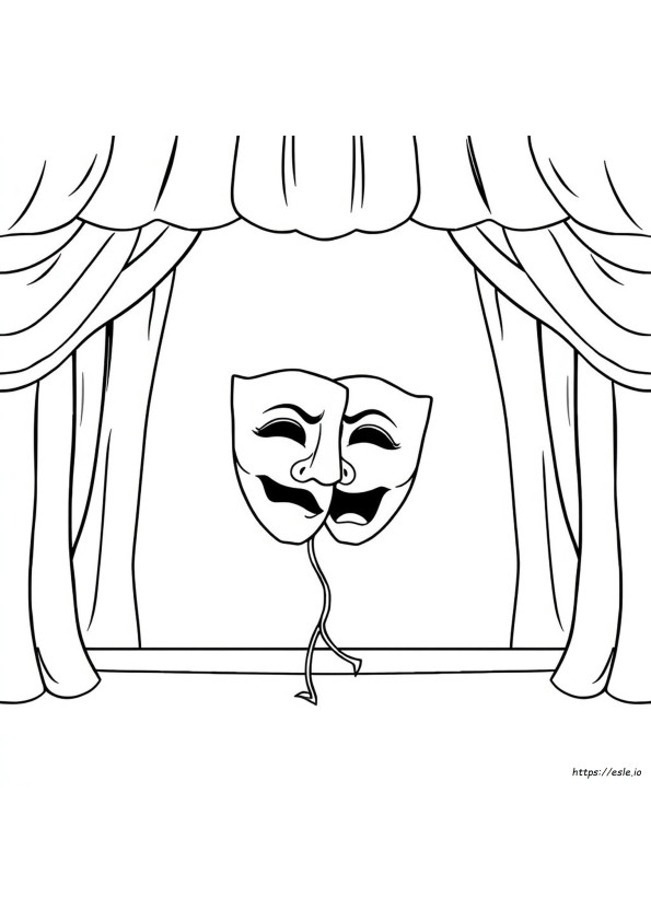 Drama Mask Coloring Pages