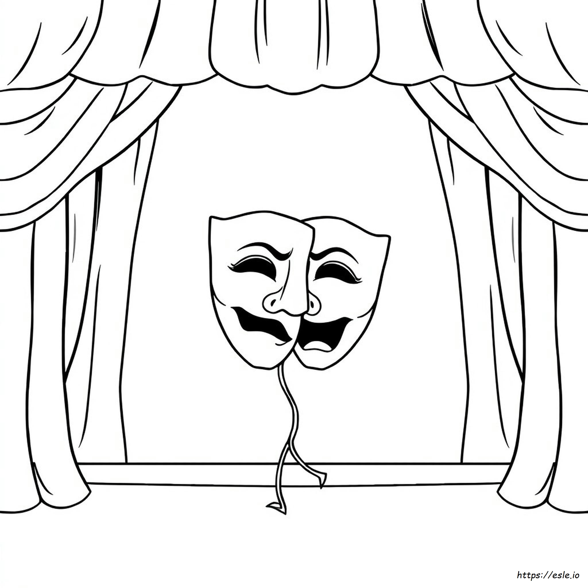 Drama Mask Coloring Pages