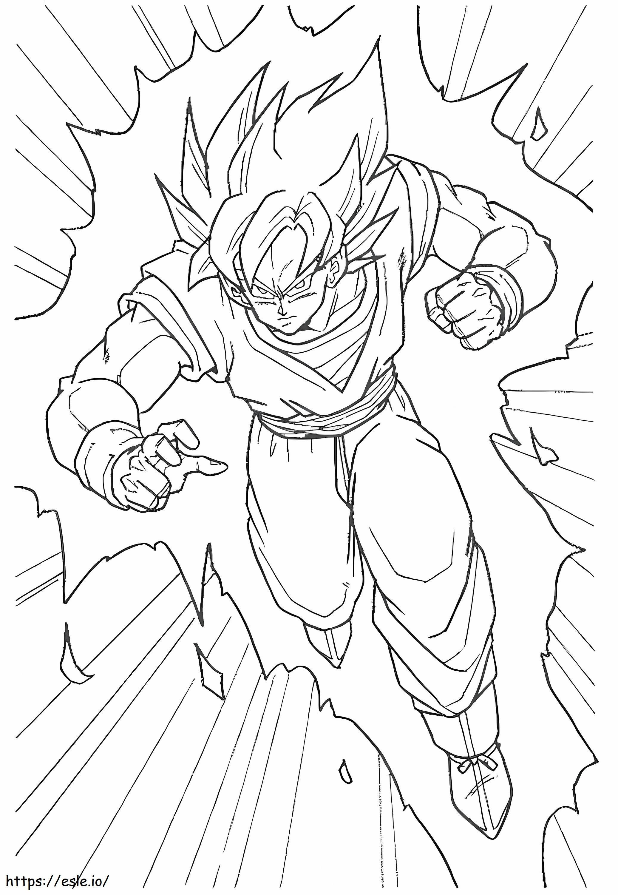Il potere di Son Goku da colorare