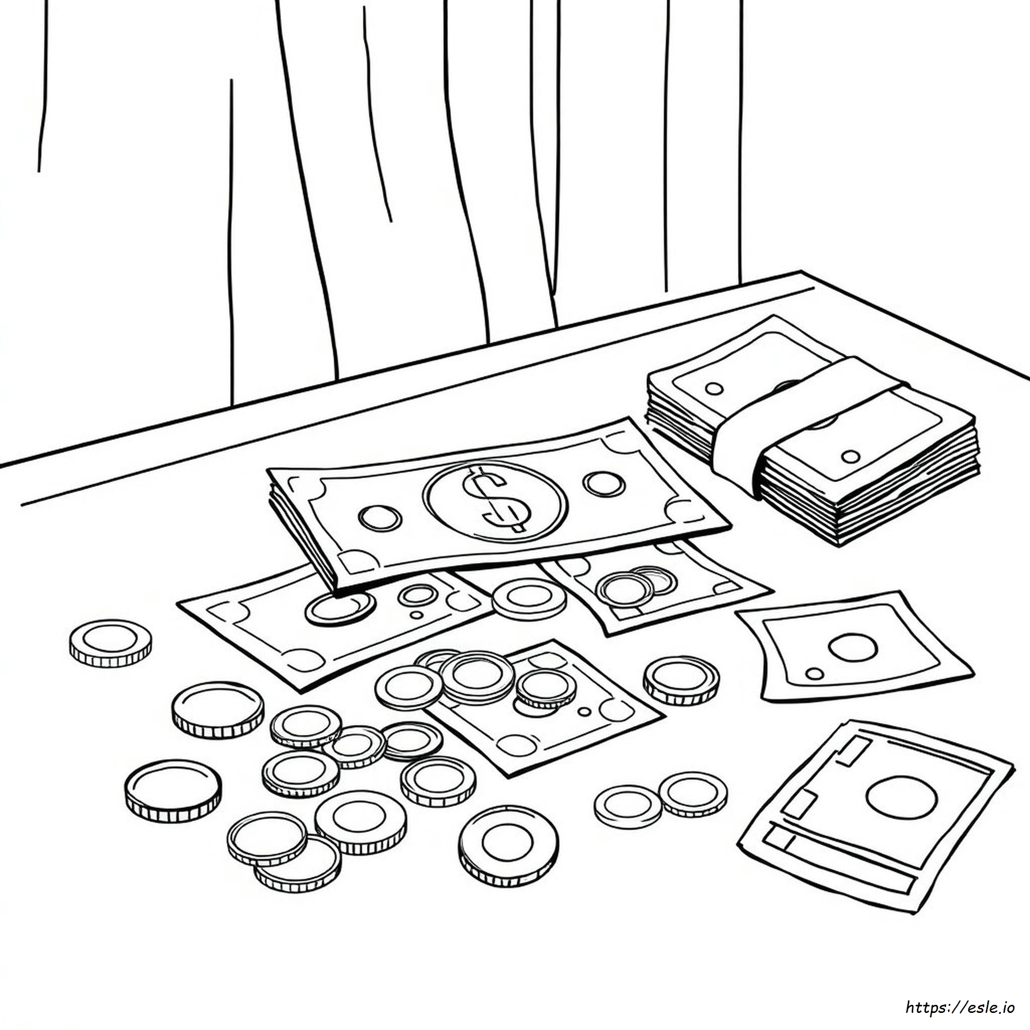 Play Money Coloring Page