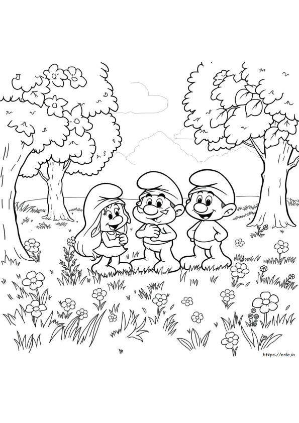 Smurf Colouring Pages