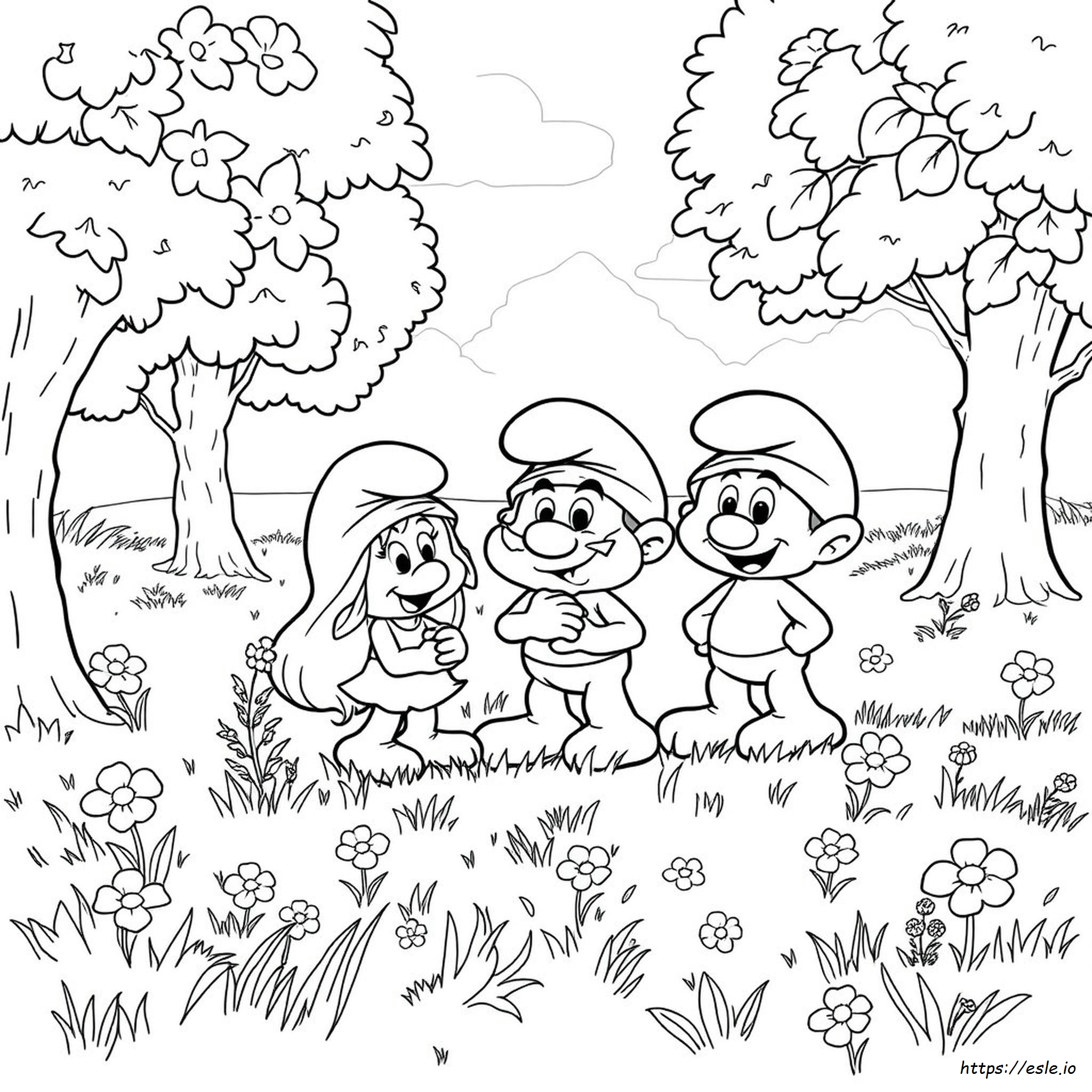 Smurf Colouring Pages
