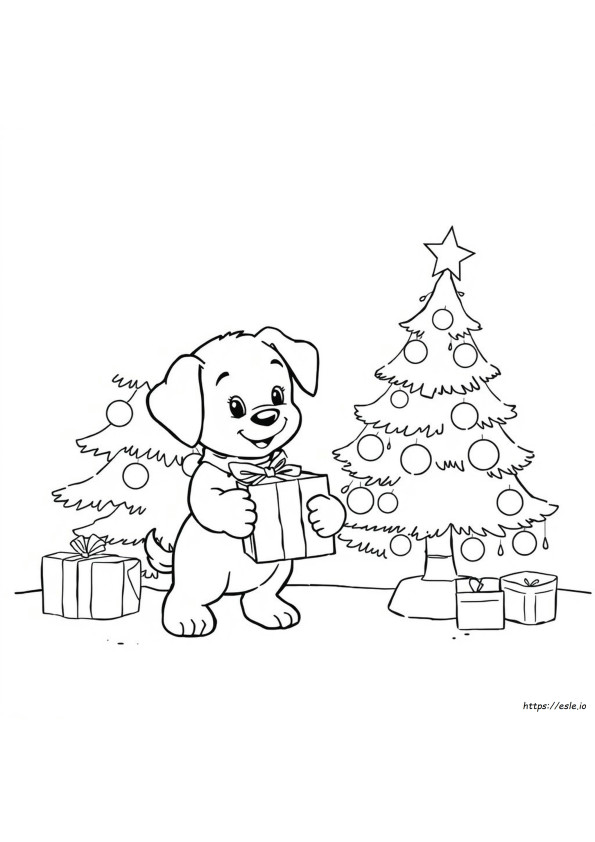 Anak Anjing Natal Mewarnai