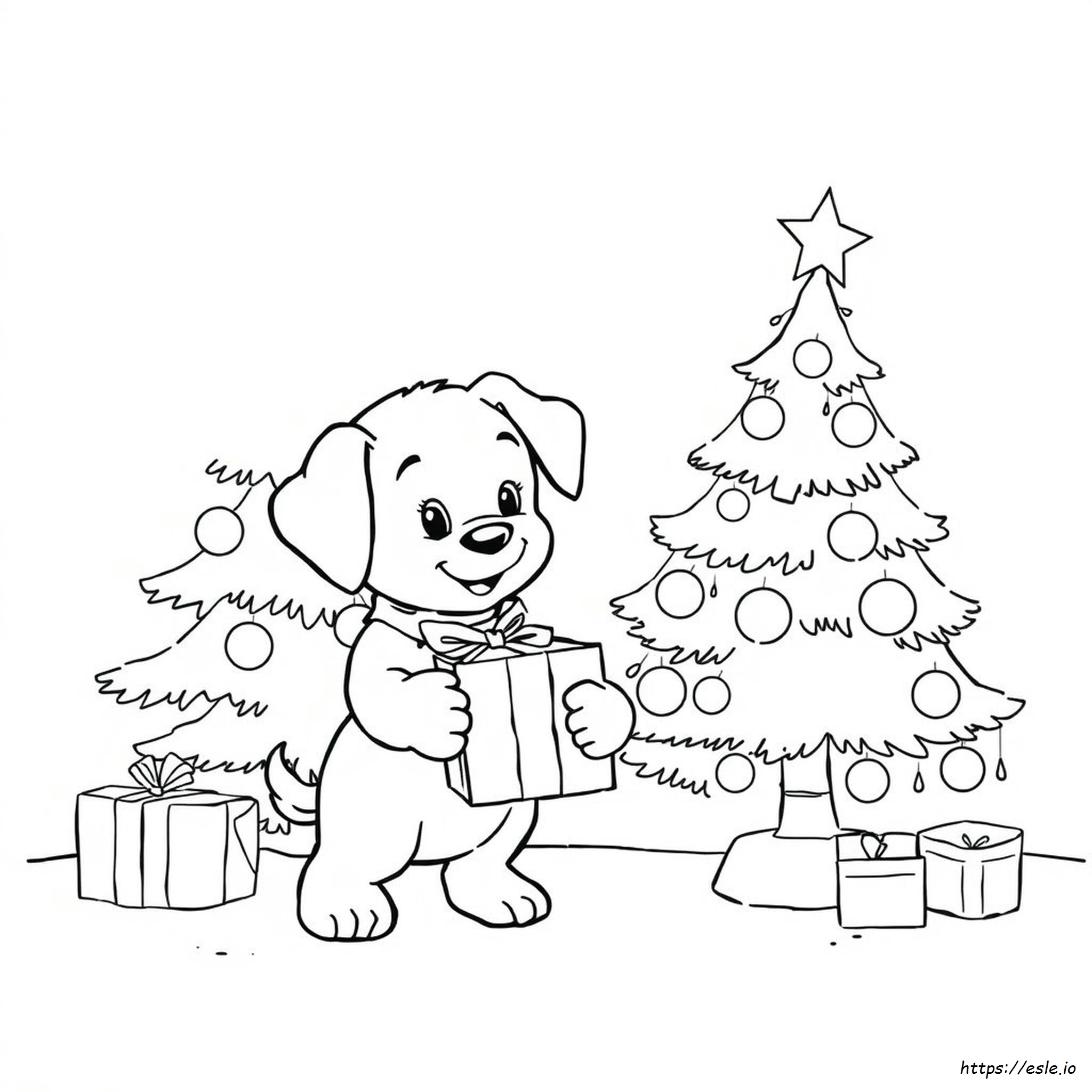 Cachorro De Navidad Para Colorear