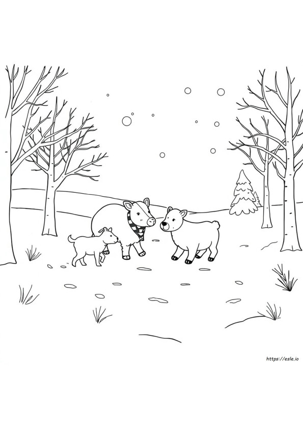 Animali Invernali Da Colorare