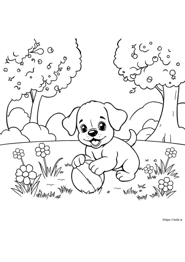 Anak Anjing Lucu Gambar Mewarnai Dapat Dicetak