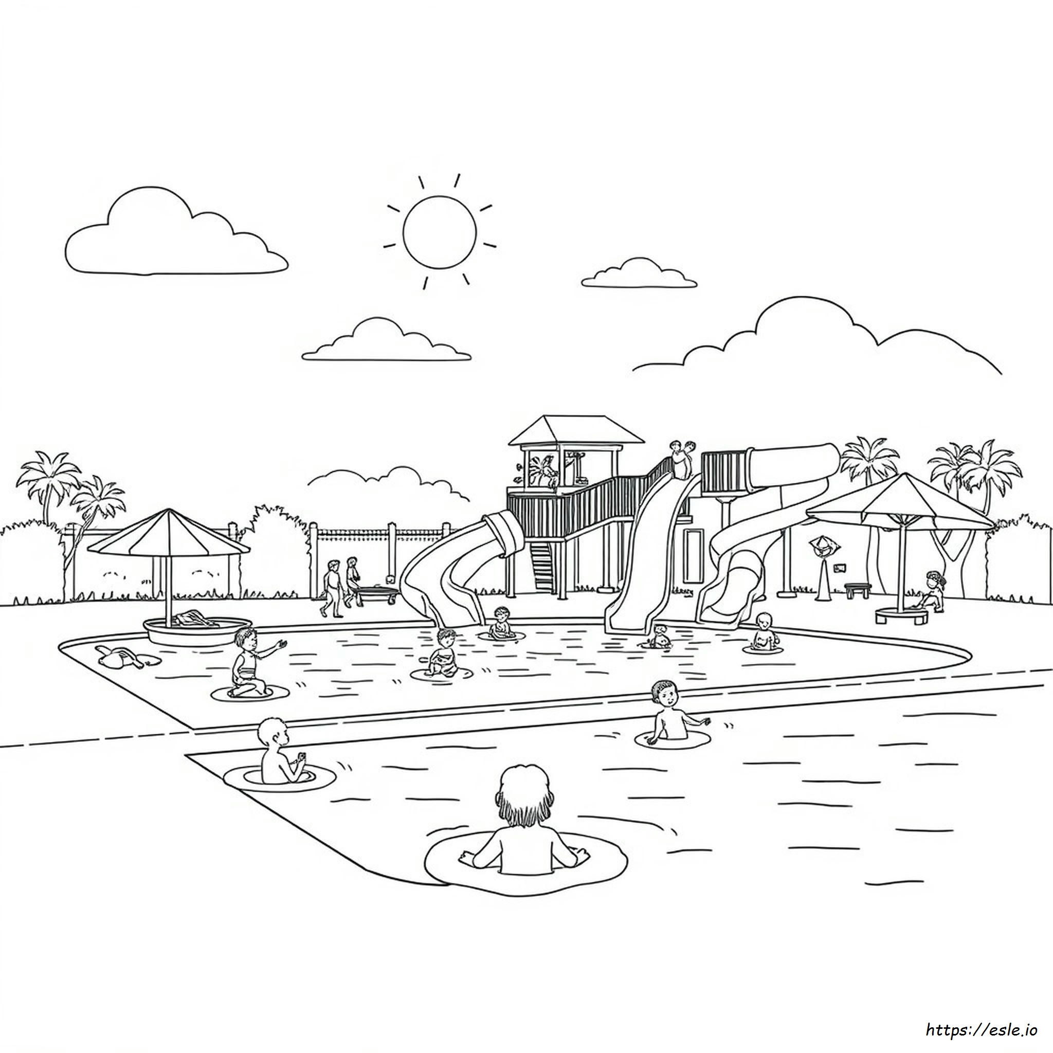 Waterpark Coloring Page
