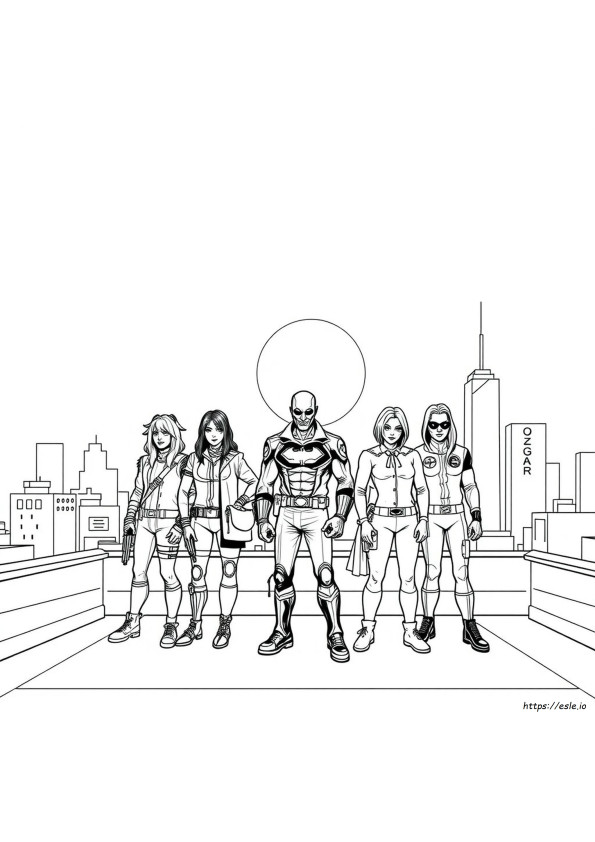 Suicide Squad Gambar Mewarnai Dapat Dicetak