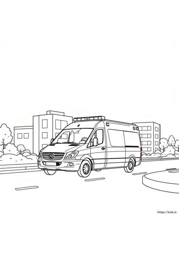Ambulans Realistis Gambar Mewarnai
