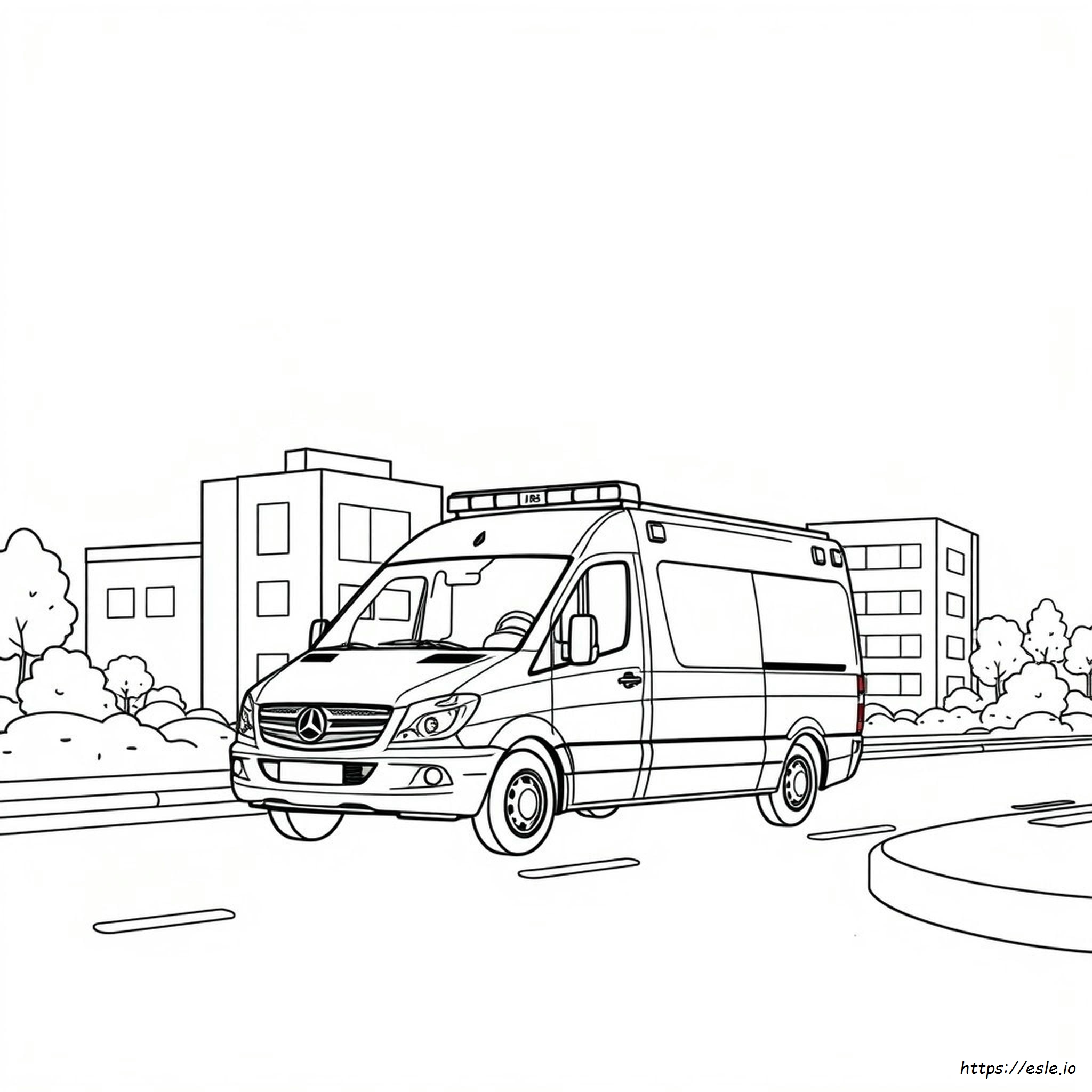 Ambulancia Realista Para Colorear