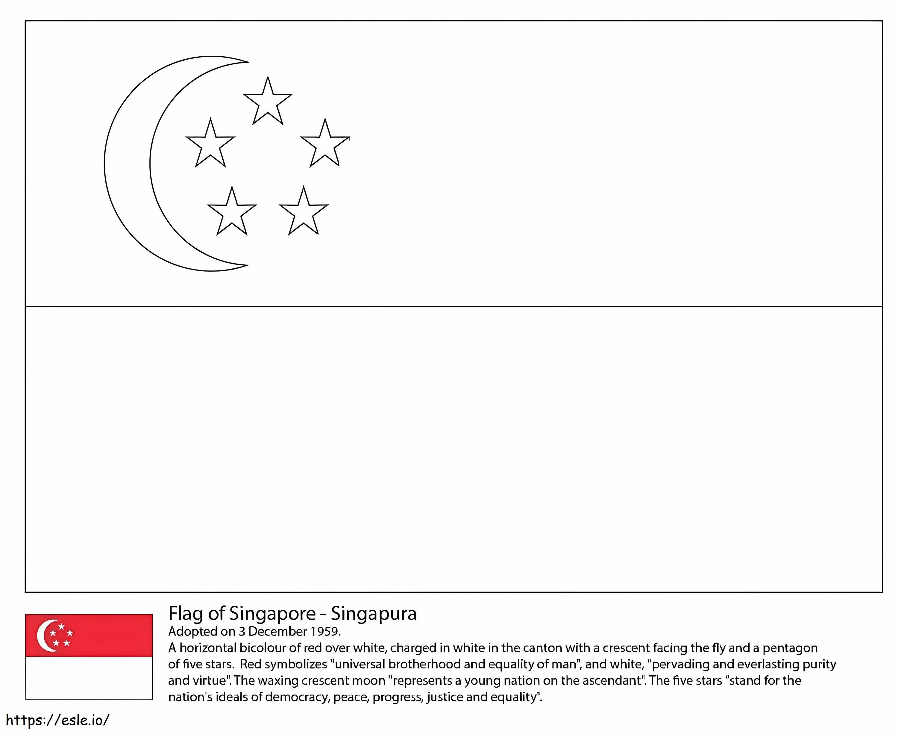 Flaga Singapuru kolorowanka