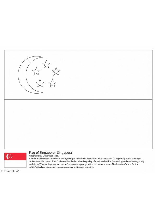 Flaga Singapuru kolorowanka