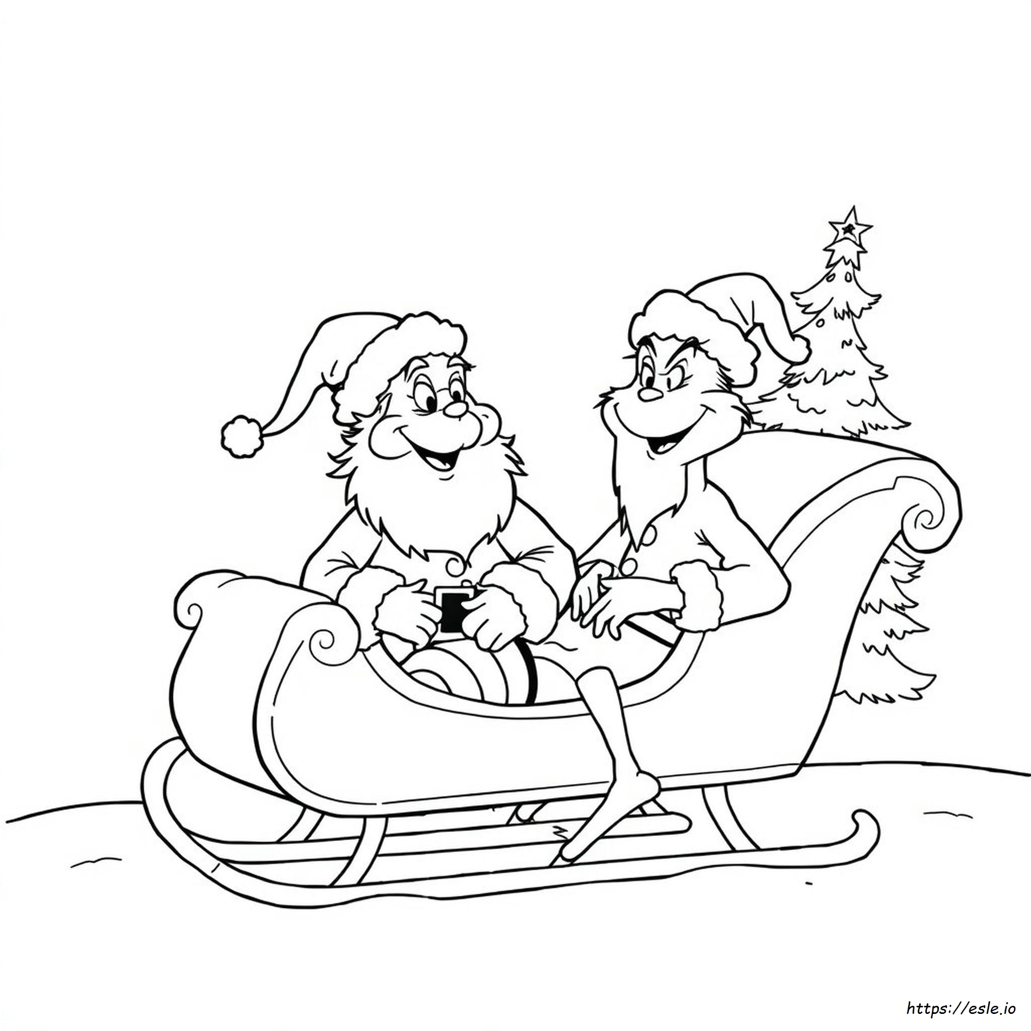 Dibujos De Papá Noel Y El Grinch Para Colorear