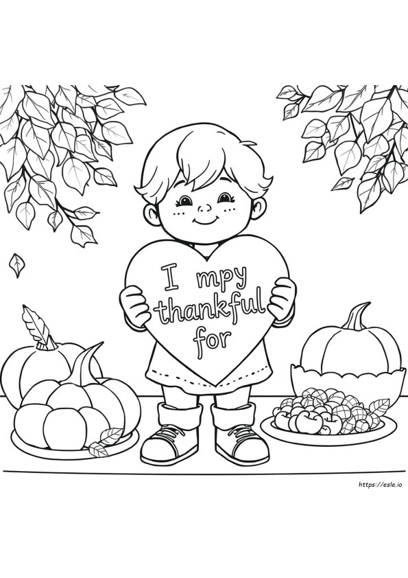Gambar Mewarnai Hari Thanksgiving: Aku Bersyukur