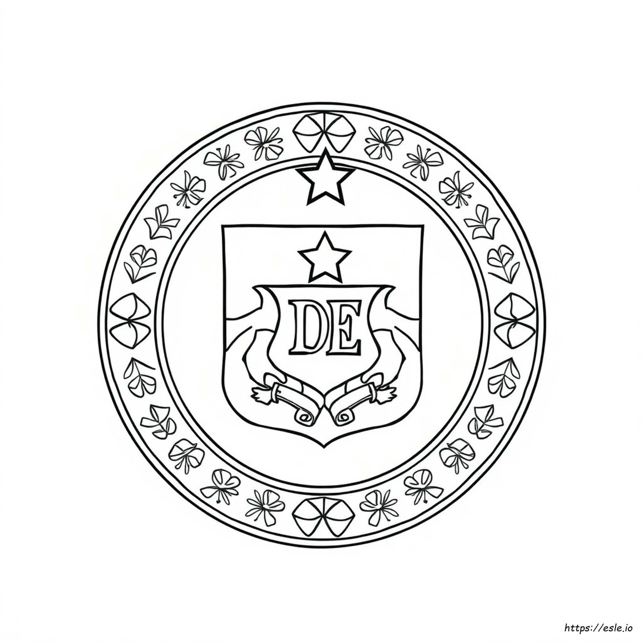 Kolorowanka Z Pieczęcią Stanu Delaware