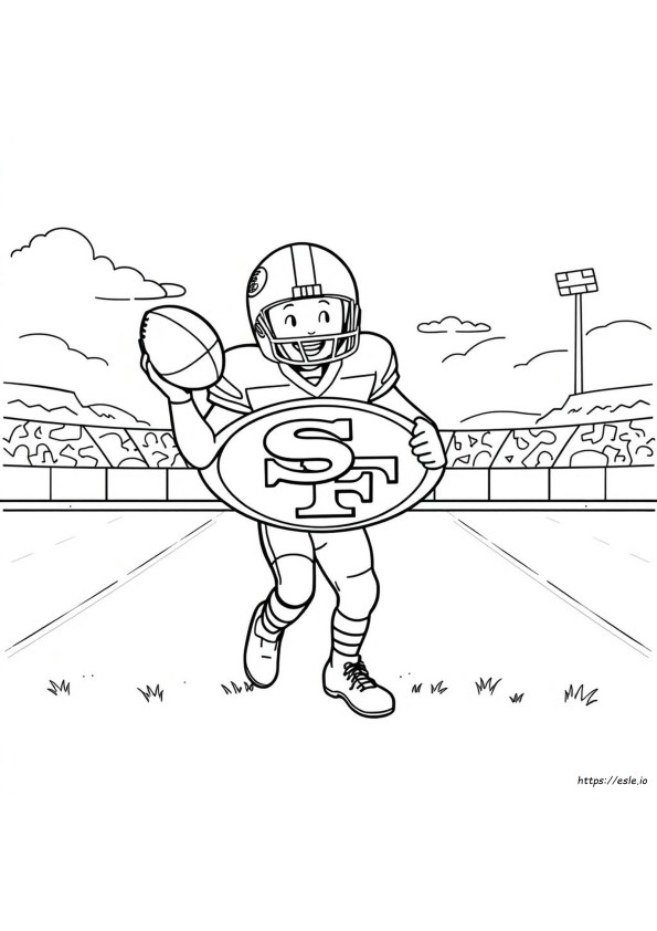 Logo Tim 49Ers Lembar Mewarnai Dapat Dicetak