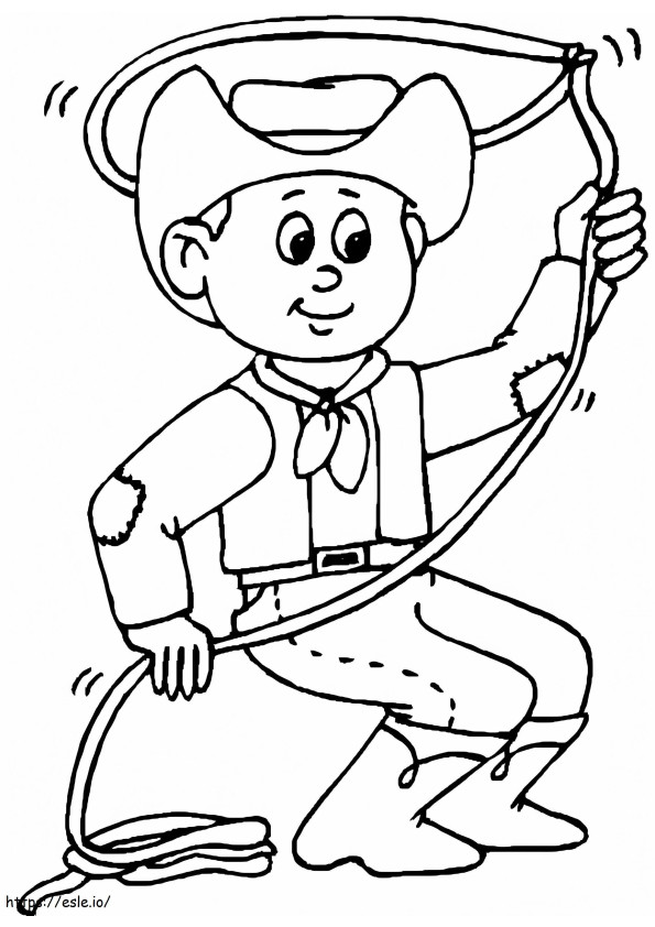 The Cowboy Throws The Rope coloring page