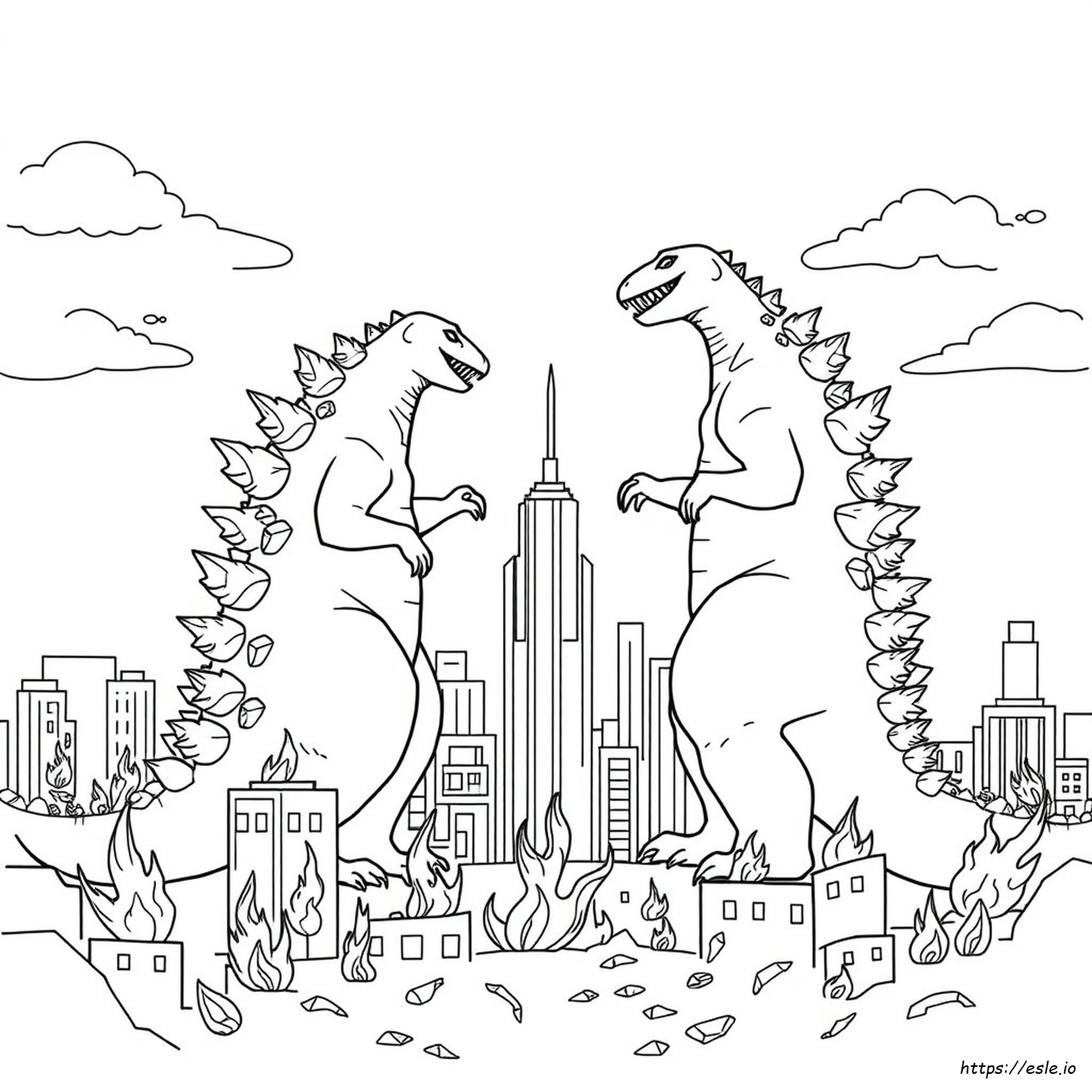 Godzilla Contro Shimu Disegni Da Colorare