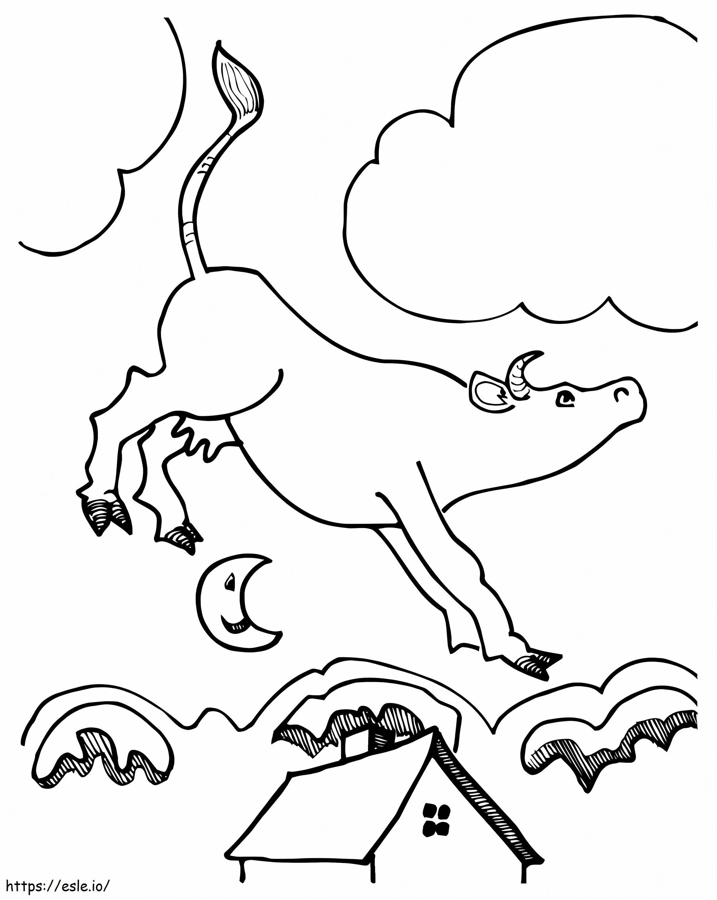 Cow In The Cloud coloring page