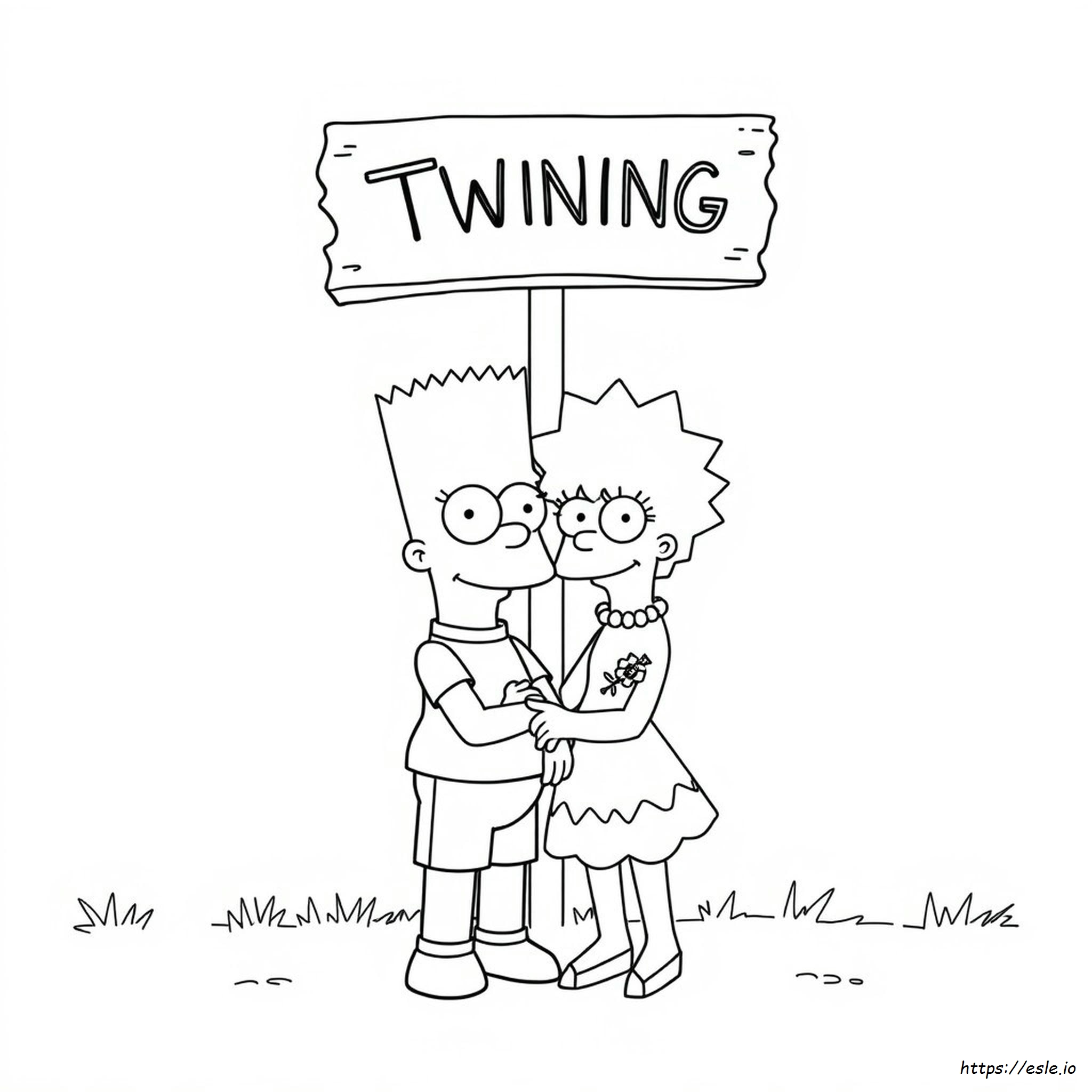 Coloring Pages Outline Bart And Lisa Tattoo