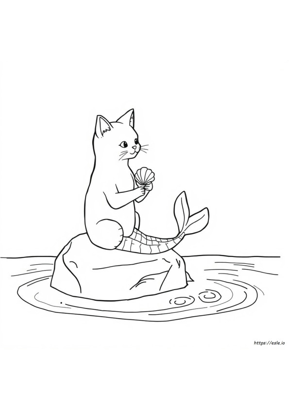 Gatto Sirena Da Colorare