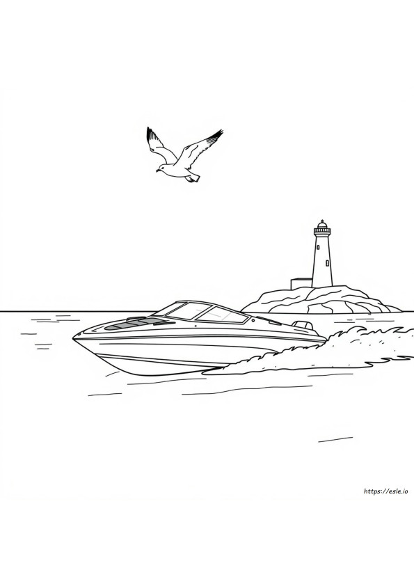 Speed Boat Gambar Mewarnai