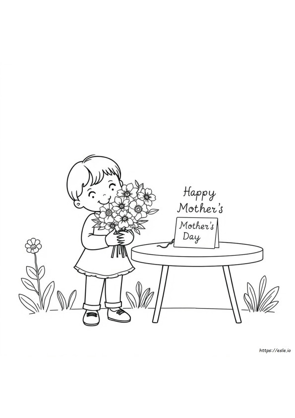 Gambar Mewarnai Hari Ibu Bahagia Yang Dapat Dicetak Gratis
