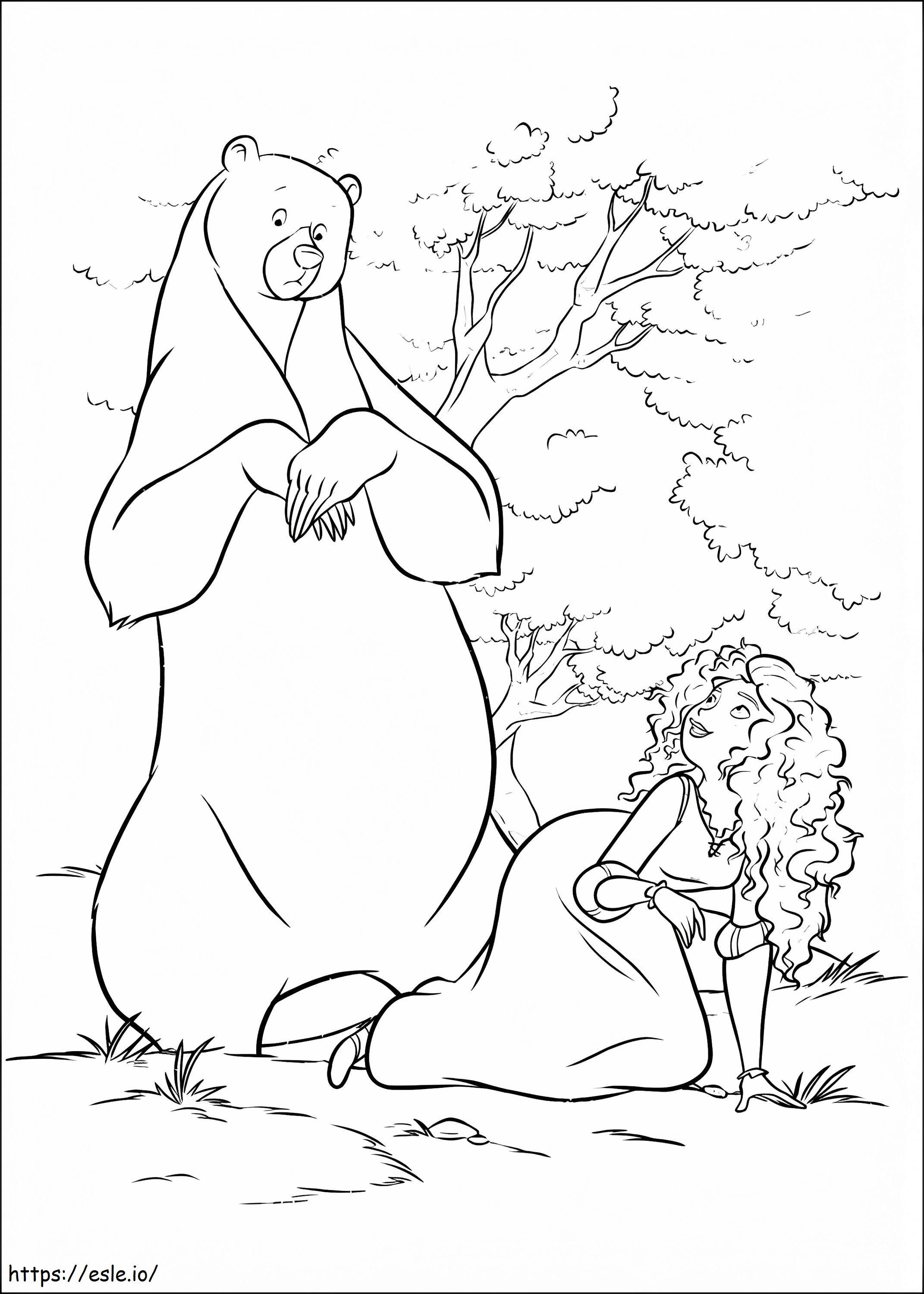 Elinor Bear N Merida A4 coloring page