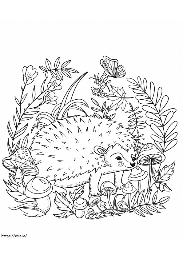 Hedgehog A4 coloring page