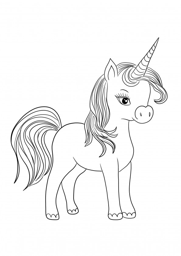 Unicorn for coloring and easy to print or save for later page