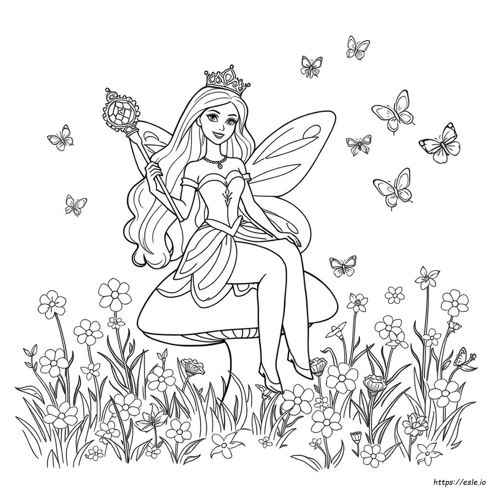 Páginas Para Colorear De Barbie Hada Princesa