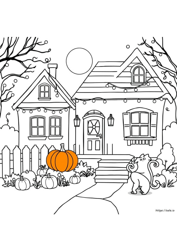 Halaman Buku Mewarnai Halloween Yang Dapat Dicetak