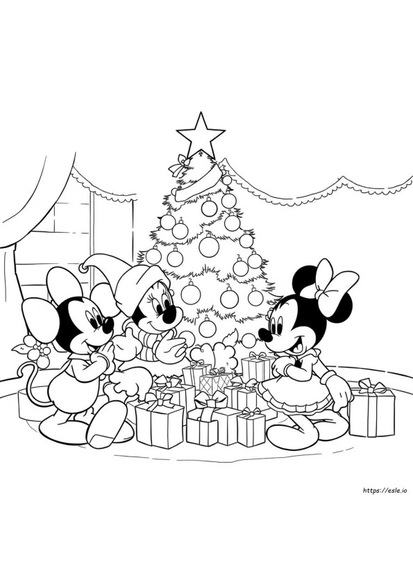 Gambar Mewarnai Karakter Disney Natal