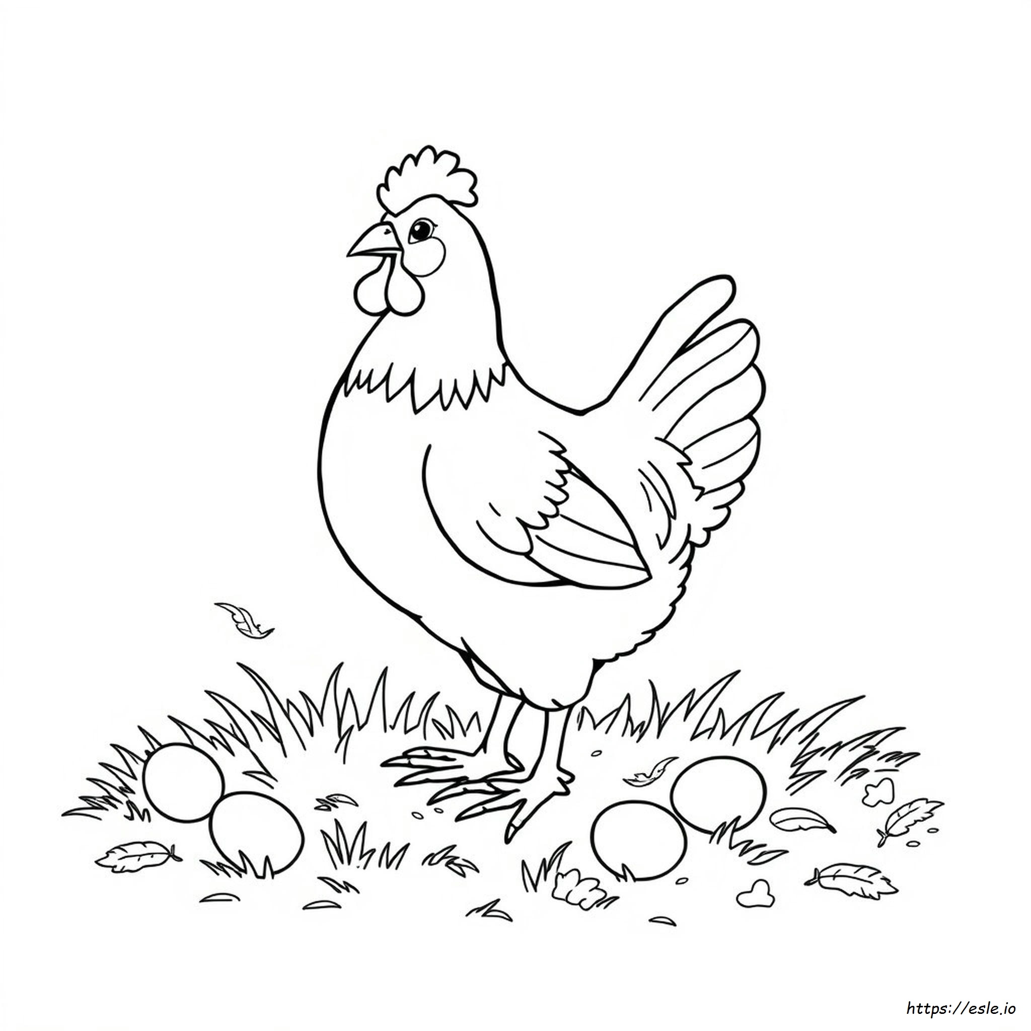 Coloring Picture Of Hen